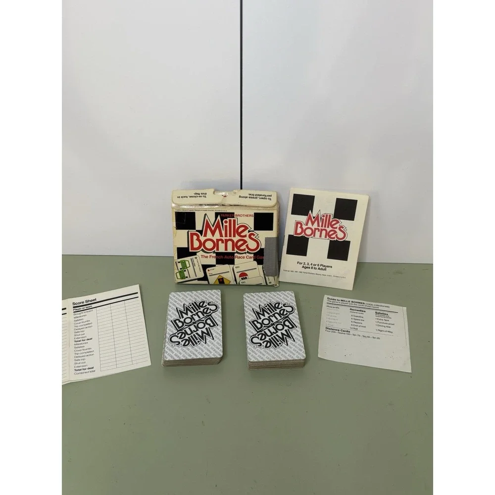 Mille Bornes The French Auto Race Card Game Parker Brothers Complete Set 1982